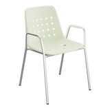 Schaffner Bermuda Fauteuil repas avec accoudoirs tubes ronds – Vert Pastel 64 / Galvanisé à chaud 02