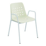 Schaffner Bermuda Fauteuil repas avec accoudoirs tubes ronds – Vert Pastel 64 / Bleu Pastel 51