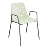 Schaffner Bermuda Fauteuil repas avec accoudoirs tubes ronds – Vert Pastel 64 / Graphite 73