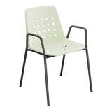 Schaffner Bermuda Fauteuil repas avec accoudoirs tubes ronds – Vert Pastel 64 / Anthracite 77