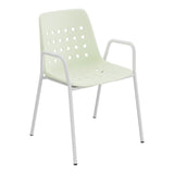 Schaffner Bermuda Fauteuil repas avec accoudoirs tubes ronds – Vert Pastel 64 / Gris Argent 78