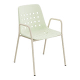 Schaffner Bermuda Fauteuil repas avec accoudoirs tubes ronds – Vert Pastel 64 / Champagne 85