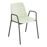 Schaffner Bermuda Fauteuil repas avec accoudoirs tubes ronds – Vert Pastel 64 / Noir 91