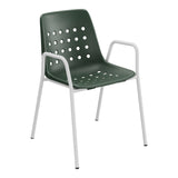 Schaffner Bermuda Fauteuil repas avec accoudoirs tubes ronds – Vert Sapin 66 / Gris Argent 78