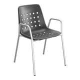 Schaffner Bermuda Fauteuil repas avec accoudoirs tubes ronds – Anthracite 77 / Galvanisé à chaud 02