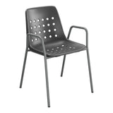 Schaffner Bermuda Fauteuil repas avec accoudoirs tubes ronds – Anthracite 77 / Graphite 73