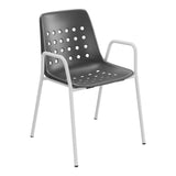 Schaffner Bermuda Fauteuil repas avec accoudoirs tubes ronds – Anthracite 77 / Gris Argent 78