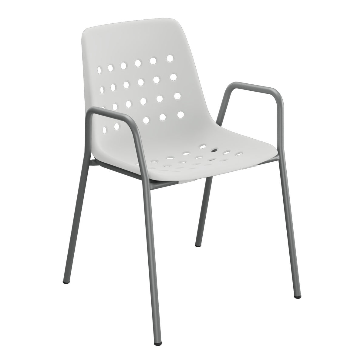 Schaffner Bermuda Fauteuil repas avec accoudoirs tubes ronds – Gris Argent 78 / Graphite 73