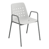 Schaffner Bermuda Fauteuil repas avec accoudoirs tubes ronds – Gris Argent 78 / Graphite 73