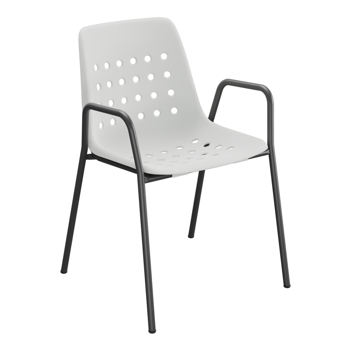 Schaffner Bermuda Fauteuil repas avec accoudoirs tubes ronds – Gris Argent 78 / Anthracite 77