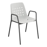 Schaffner Bermuda Fauteuil repas avec accoudoirs tubes ronds – Gris Argent 78 / Anthracite 77