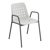 Schaffner Bermuda Fauteuil repas avec accoudoirs tubes ronds – Gris Argent 78 / Noir 91