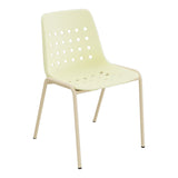 Schaffner Bermuda Chaise empilable – Jaune Buis 18 / Marron Pastel 83