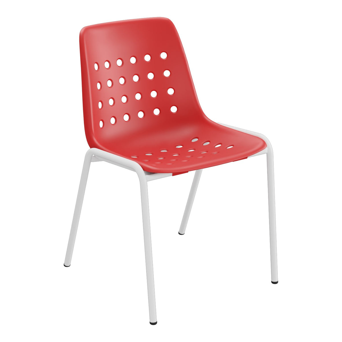 Schaffner Bermuda Chaise empilable – Rouge 30 / Blanc 90