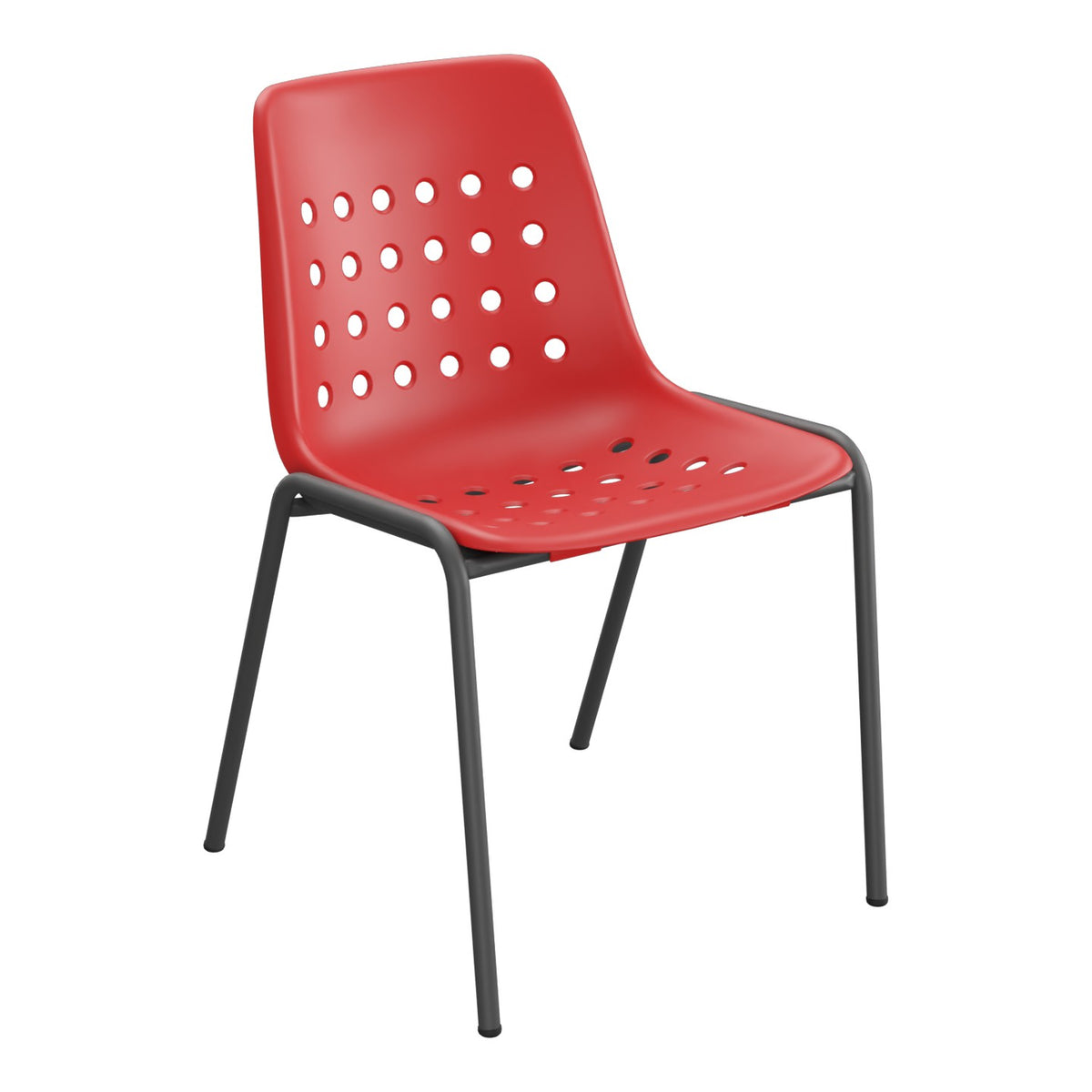 Schaffner Bermuda Chaise empilable – Rouge 30 / Noir 91