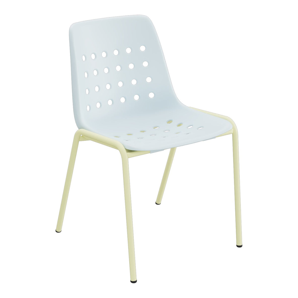 Schaffner Bermuda Chaise empilable – Bleu Pastel 51 / Jaune Buis 18