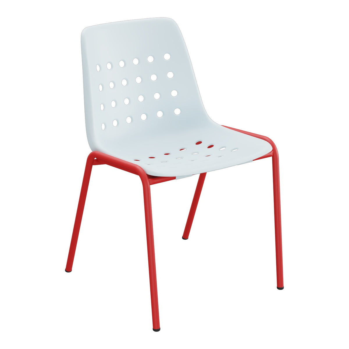 Schaffner Bermuda Chaise empilable – Bleu Pastel 51 / Rouge 30