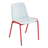 Schaffner Bermuda Chaise empilable – Bleu Pastel 51 / Rouge 30