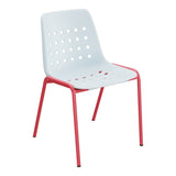 Schaffner Bermuda Chaise empilable – Bleu Pastel 51 / Rouge Érable 33
