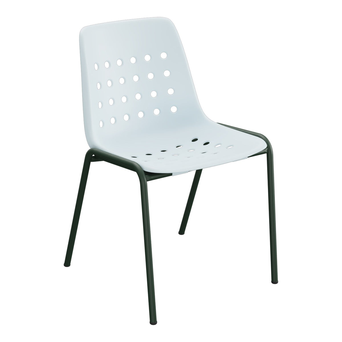 Schaffner Bermuda Chaise empilable – Bleu Pastel 51 / Vert Sapin 66