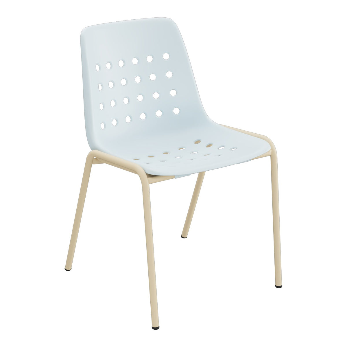 Schaffner Bermuda Chaise empilable – Bleu Pastel 51 / Marron Pastel 83