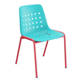 Schaffner Bermuda Chaise empilable – Turquoise 58 / Rouge Érable 33