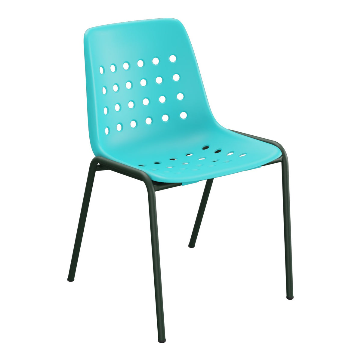 Schaffner Bermuda Chaise empilable – Turquoise 58 / Vert Sapin 66
