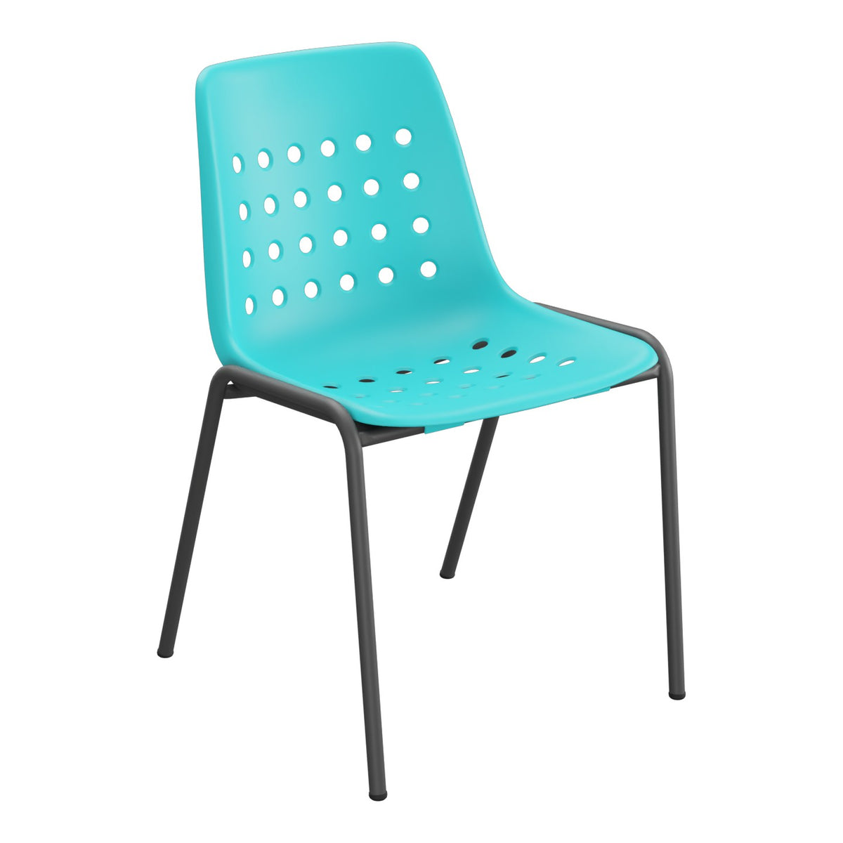 Schaffner Bermuda Chaise empilable – Turquoise 58 / Noir 91