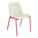 Schaffner Bermuda Chaise empilable – Vert pastel 64 / Rouge Érable 33