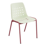 Schaffner Bermuda Chaise empilable – Vert pastel 64 / Bordeaux 38