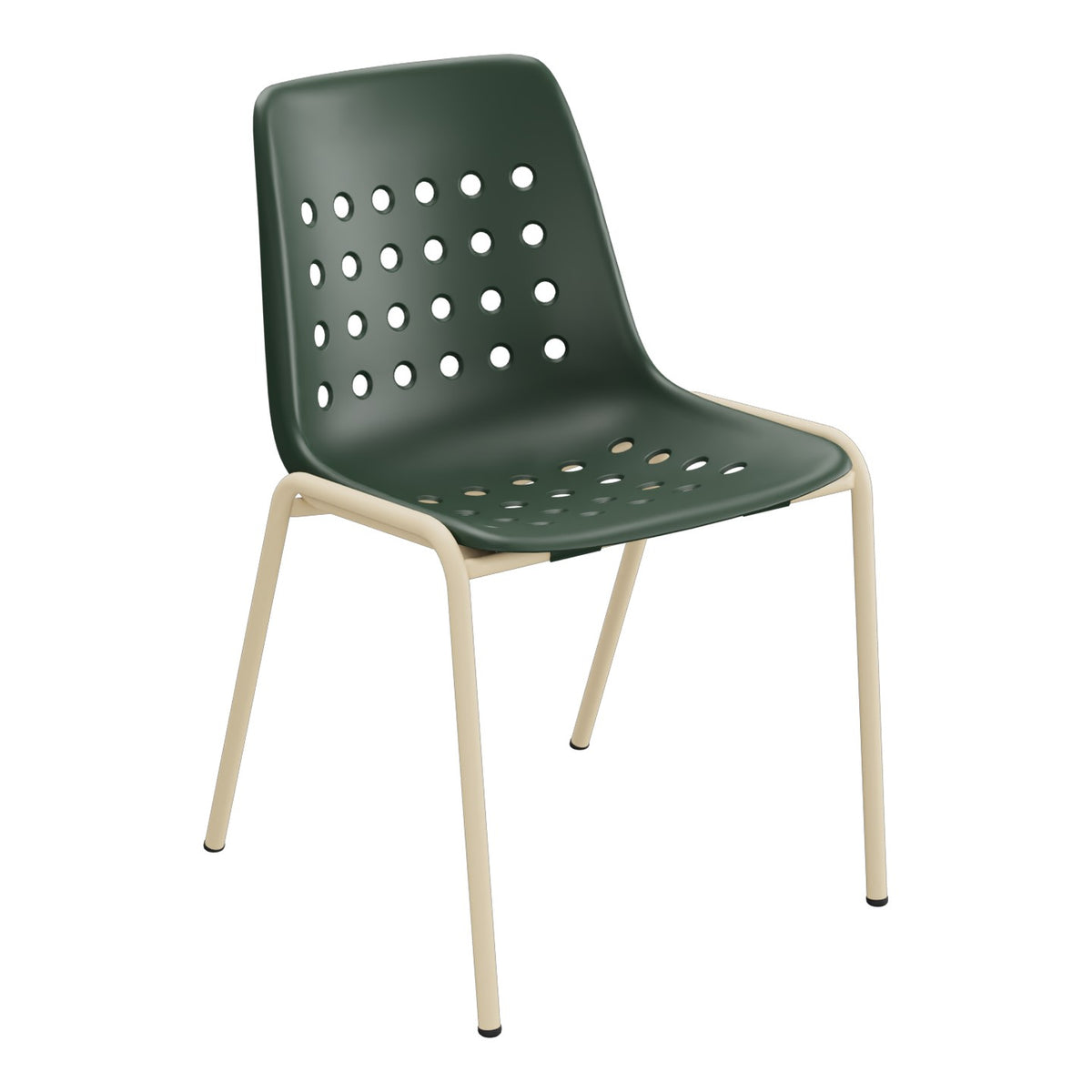 Schaffner Bermuda Chaise empilable – Vert Sapin 66 / Marron Pastel 83