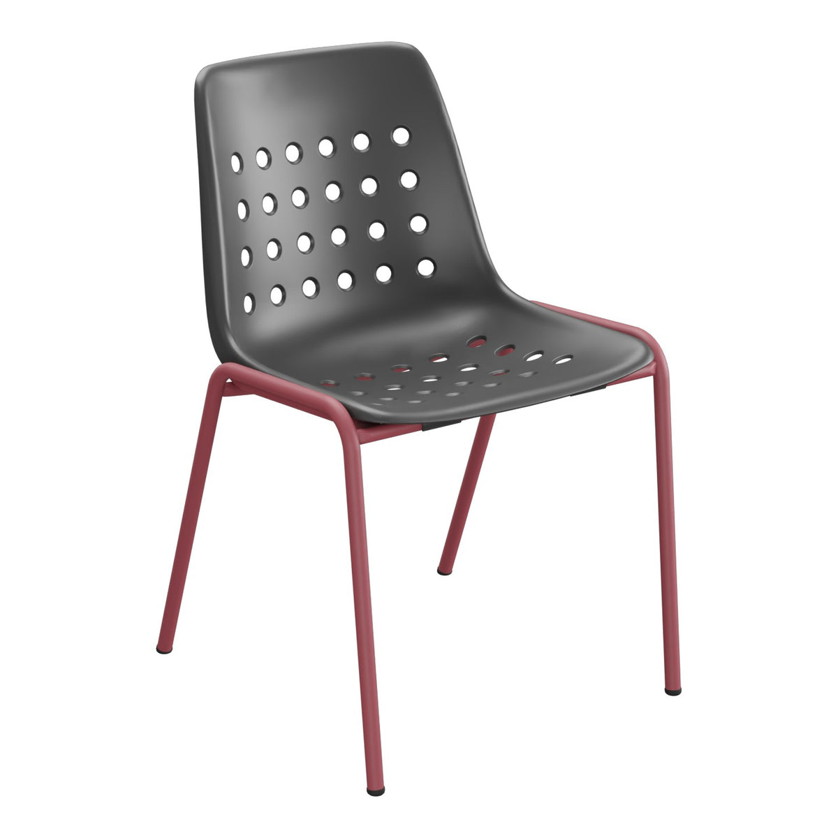 Schaffner Bermuda Chaise empilable – Anthracite 77 / Bordeaux 38