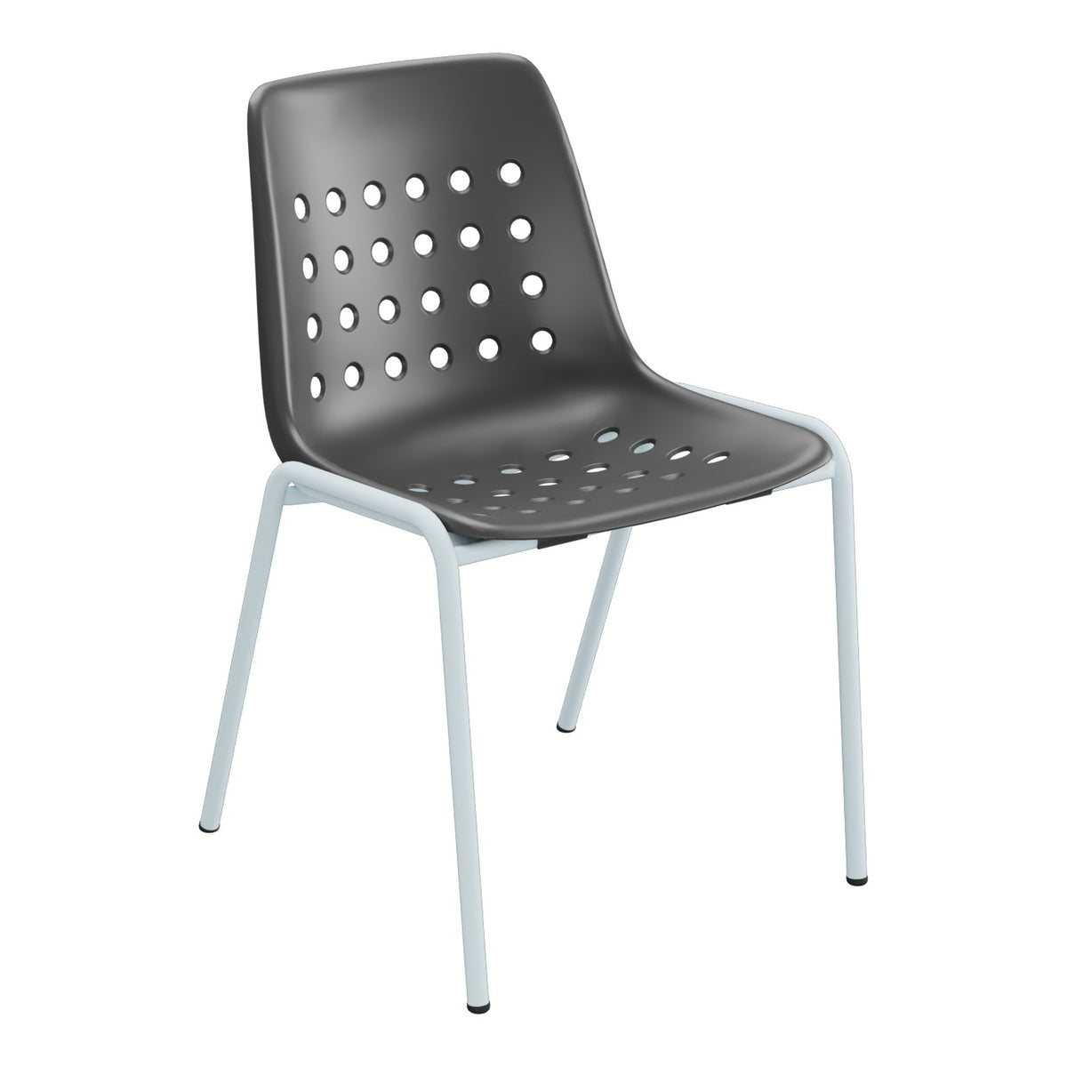 Schaffner Bermuda Chaise empilable – Anthracite 77 / Bleu Pastel 51