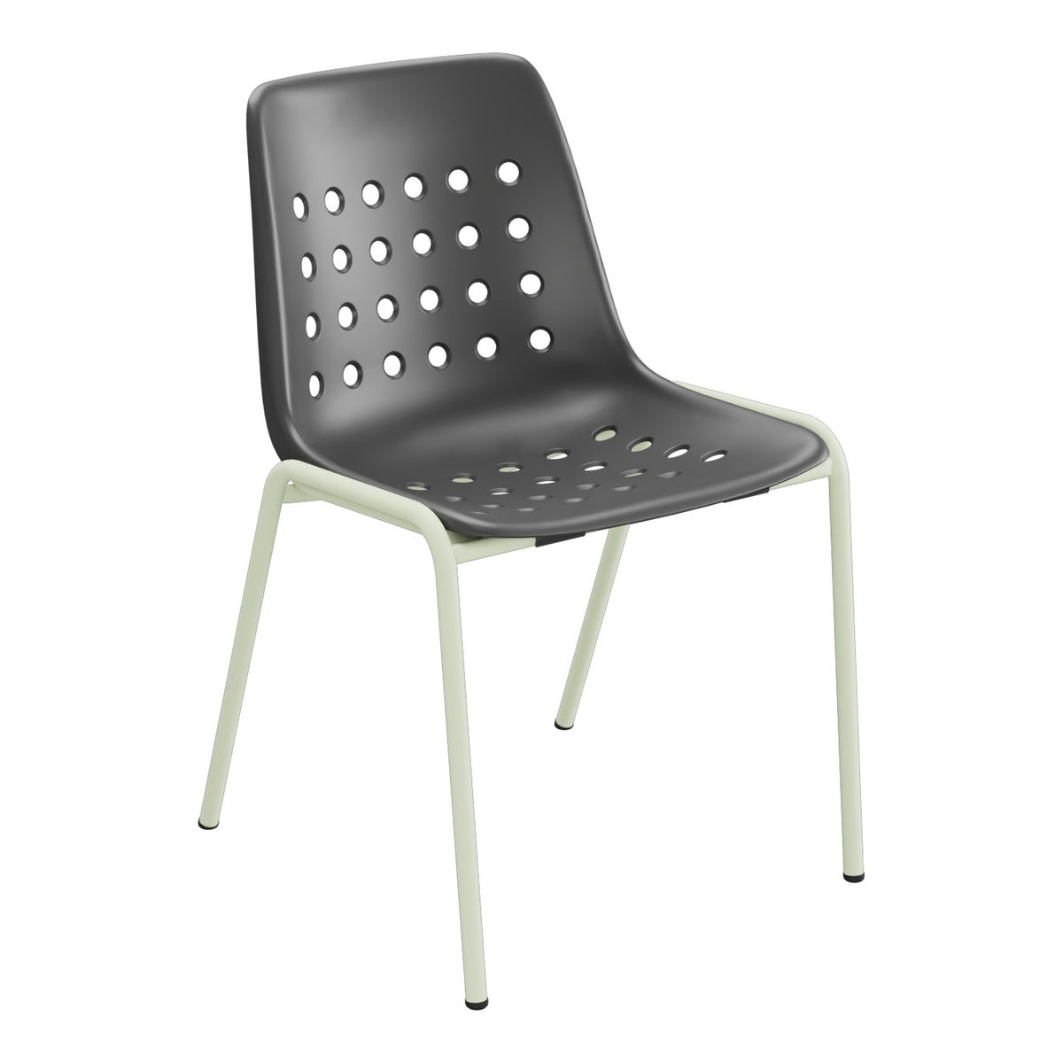 Schaffner Bermuda Chaise empilable – Anthracite 77 / Vert Pastel 64