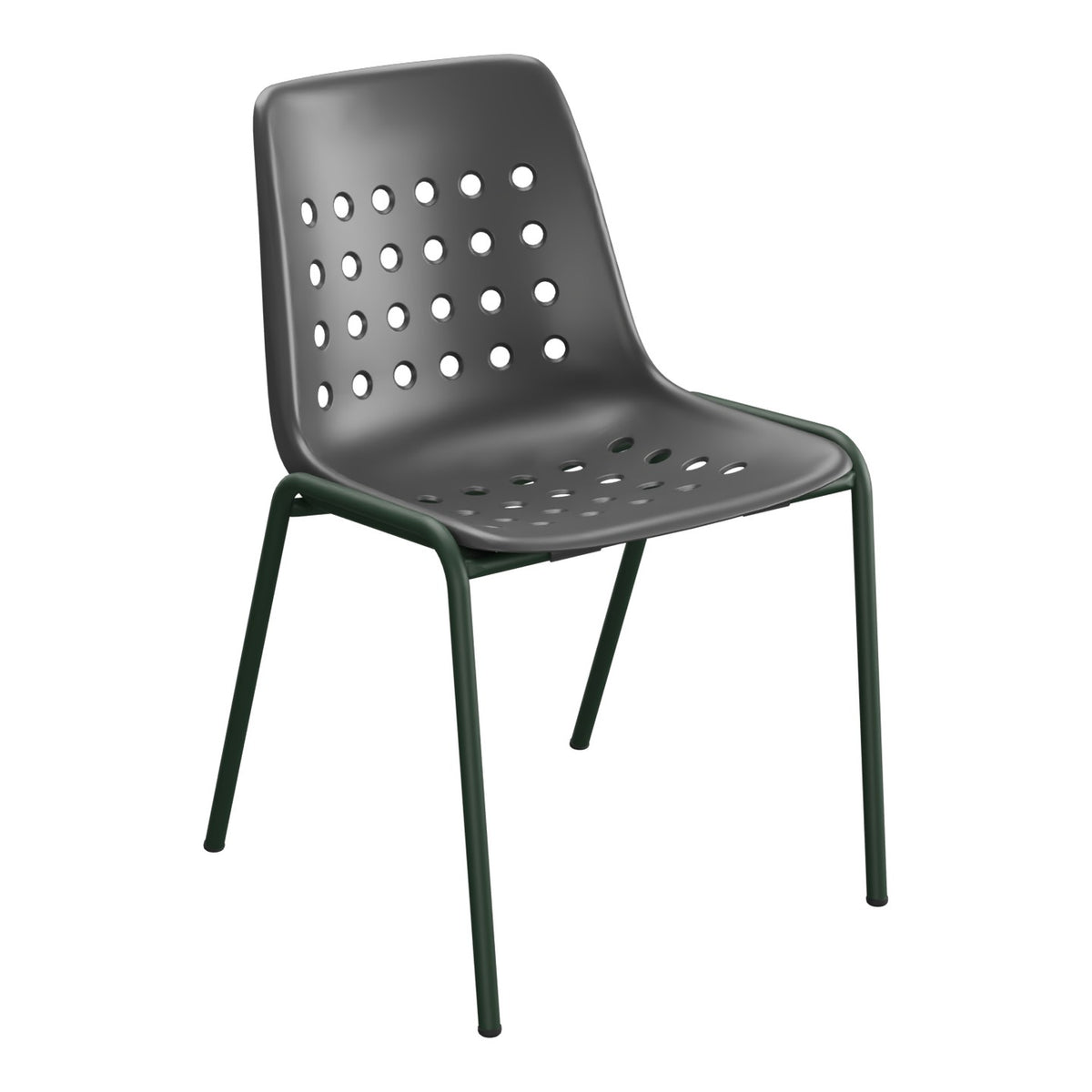 Schaffner Bermuda Chaise empilable – Anthracite 77 / Vert Sapin 66