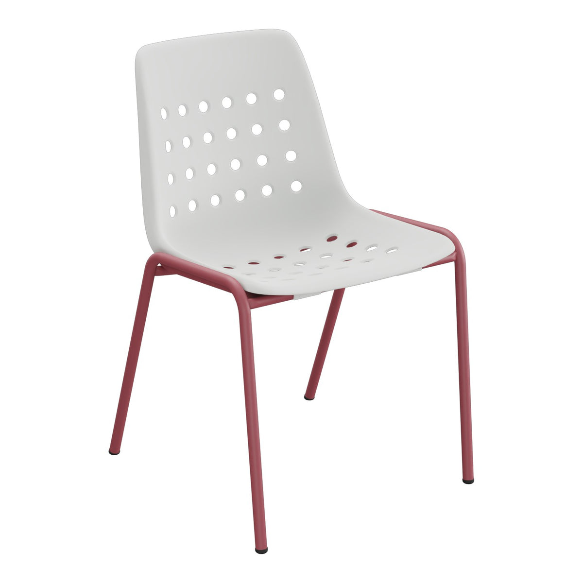 Schaffner Bermuda Chaise empilable – Gris Argent 78 / Bordeaux 38