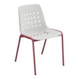 Schaffner Bermuda Chaise empilable – Gris Argent 78 / Bordeaux 38