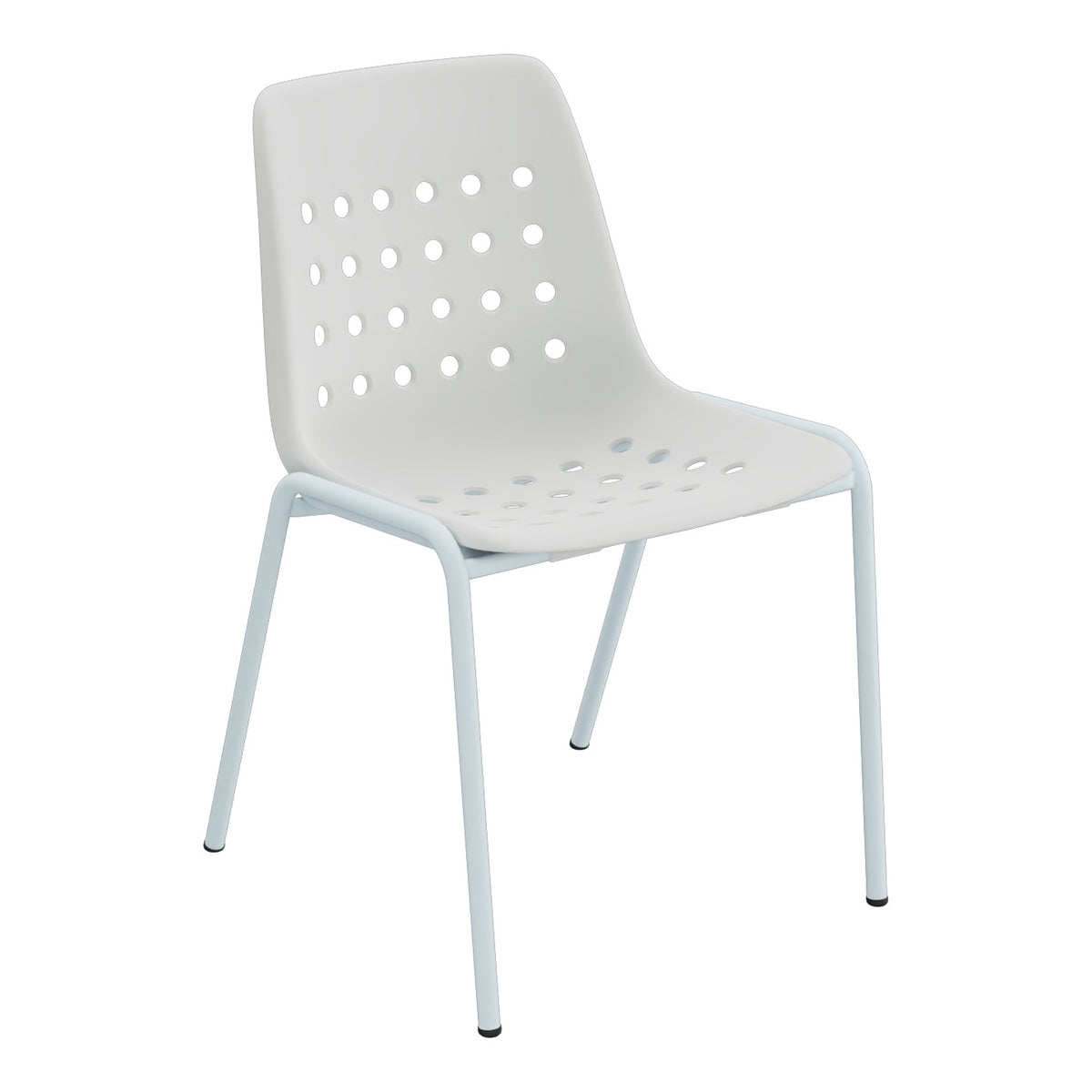 Schaffner Bermuda Chaise empilable – Gris Argent 78 / Bleu Pastel 51