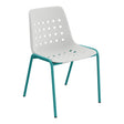 Schaffner Bermuda Chaise empilable – Gris Argent 78 / Bleu Kali 56