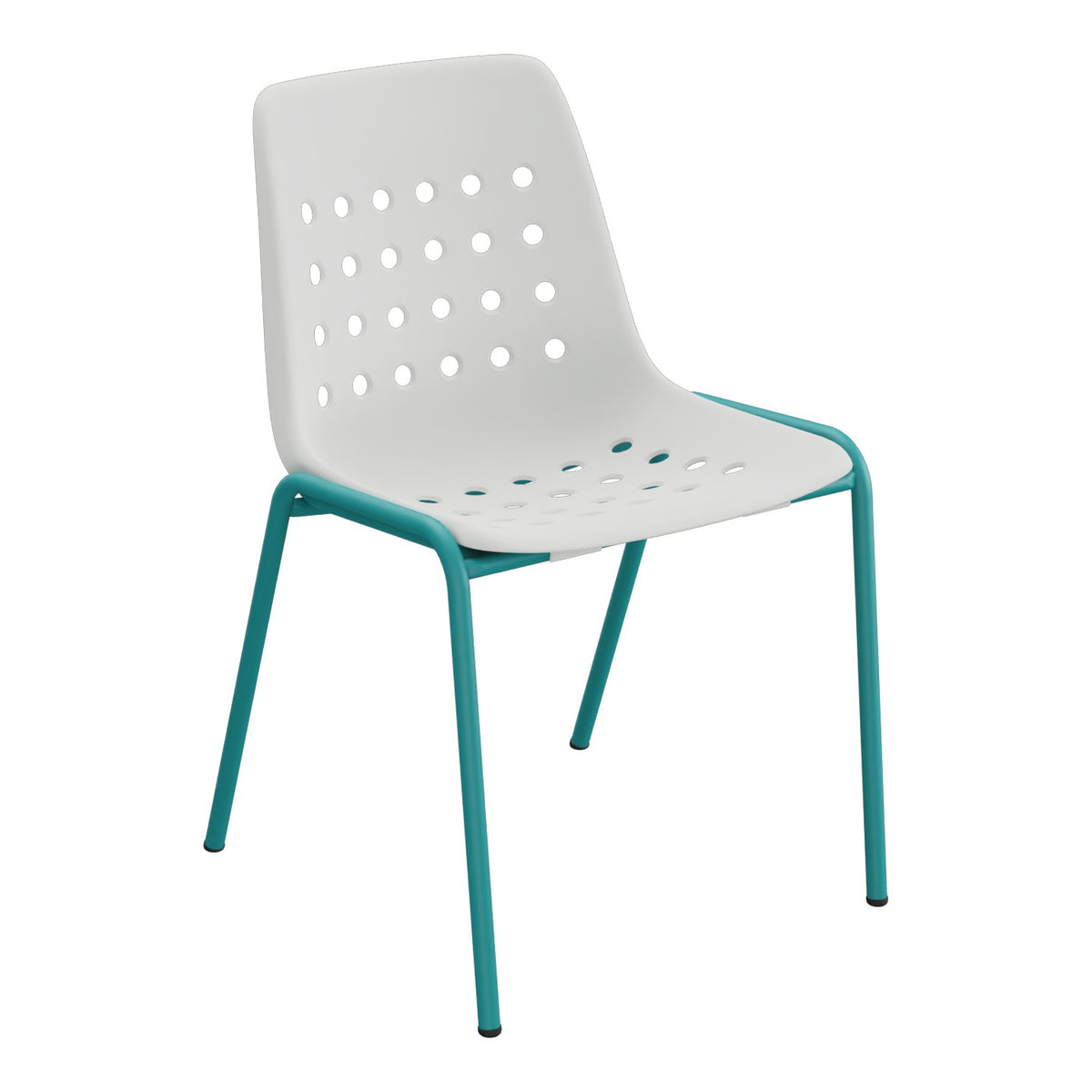 Schaffner Bermuda Chaise empilable – Gris Argent 78 / Bleu Kali 56