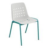 Schaffner Bermuda Chaise empilable – Gris Argent 78 / Bleu Kali 56