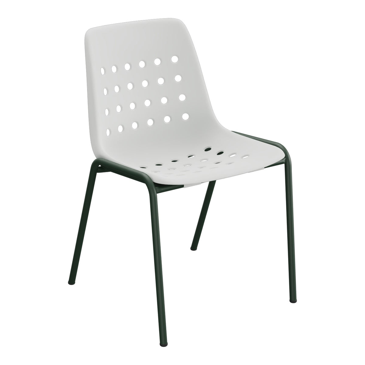 Schaffner Bermuda Chaise empilable – Gris Argent 78 / Vert Sapin 66