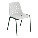 Schaffner Bermuda Chaise empilable – Gris Argent 78 / Vert Sapin 66