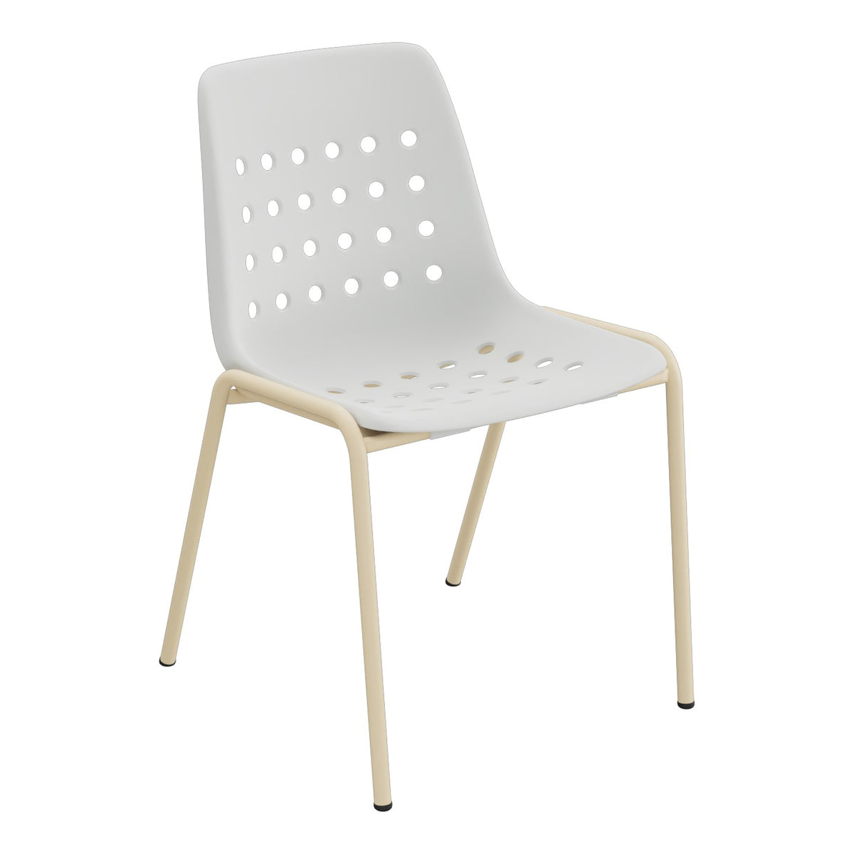 Schaffner Bermuda Chaise empilable – Gris Argent 78 / Marron Pastel 83