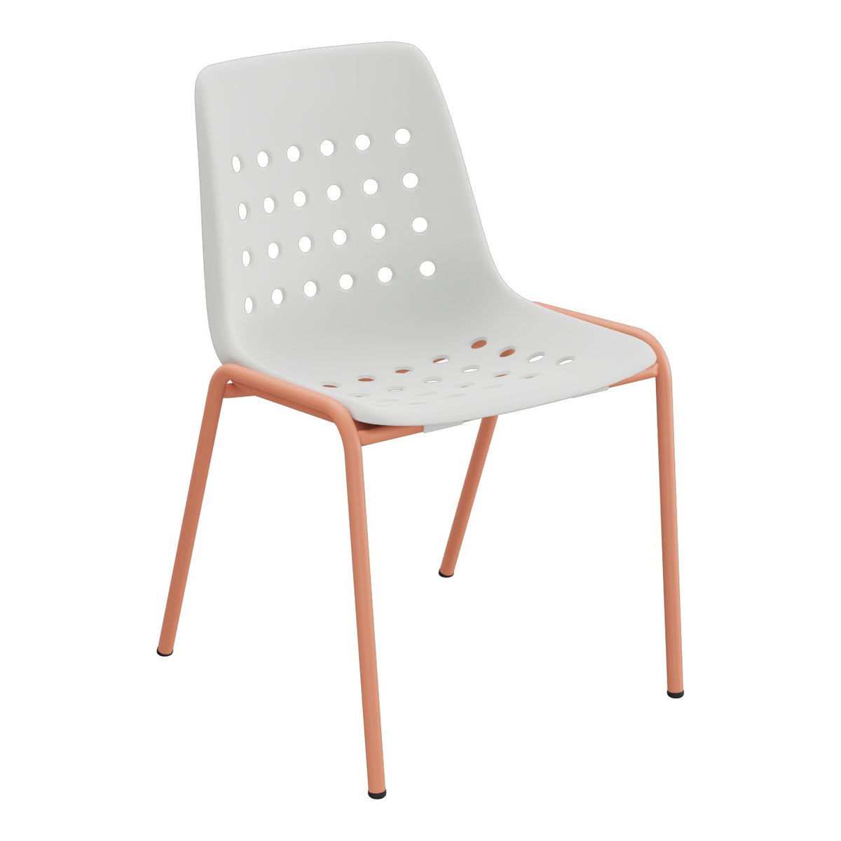 Schaffner Bermuda Chaise empilable – Gris Argent 78 / Terracotta 84