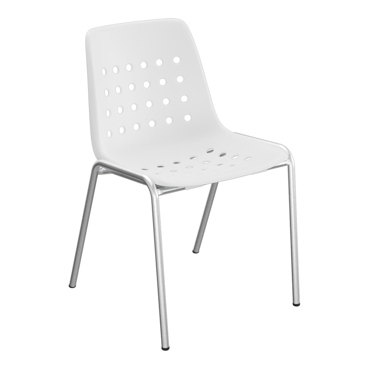 Schaffner Bermuda Chaise empilable – Blanc 90 / Galvanisé à chaud 02
