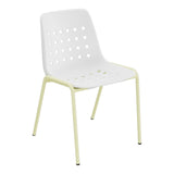 Schaffner Bermuda Chaise empilable – Blanc 90 / Jaune Buis 18