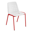 Schaffner Bermuda Chaise empilable – Blanc 90 / Rouge 30