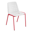 Schaffner Bermuda Chaise empilable – Blanc 90 / Rouge Érable 33