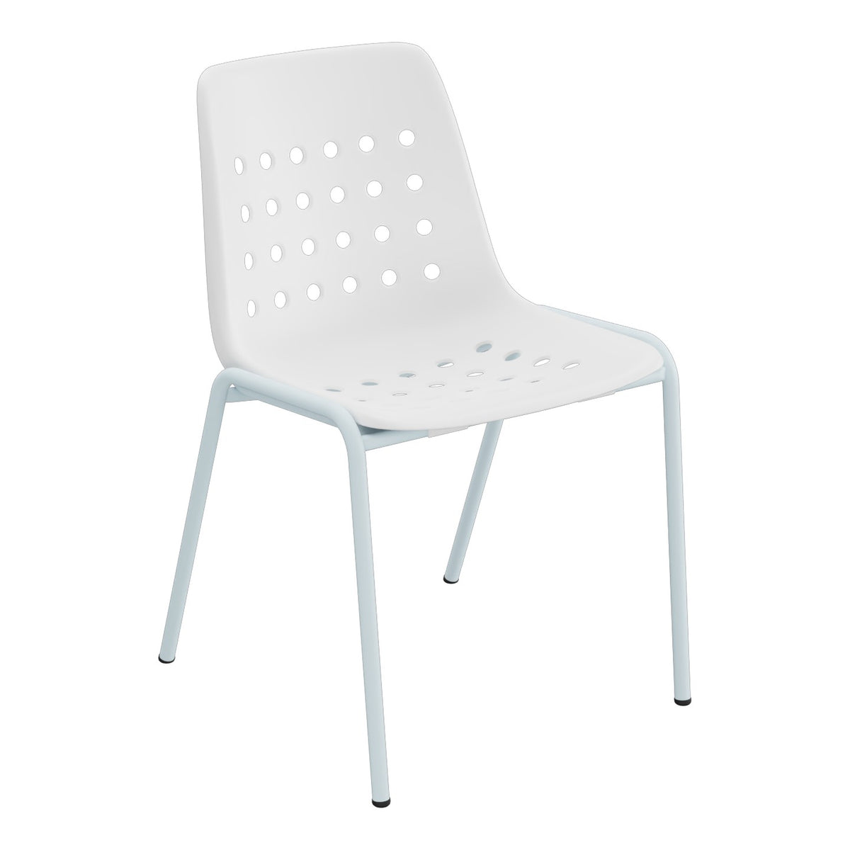 Schaffner Bermuda Chaise empilable – Blanc 90 / Bleu Pastel 51